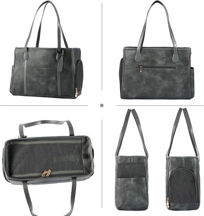 Stylish Dog Purse Carrier, Leather Pet Carrier Bag - Image 3