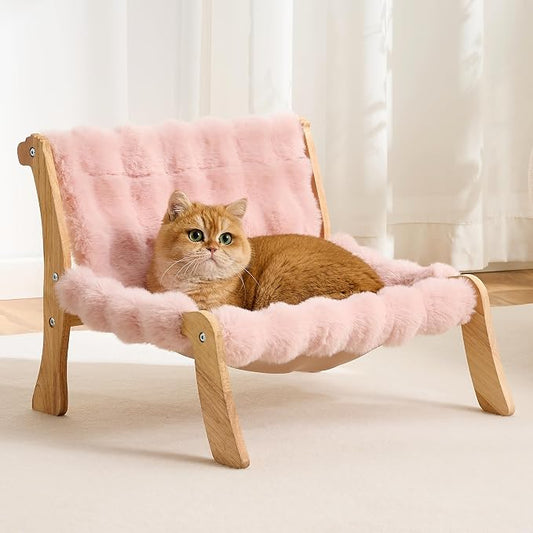 Solid Wood Cat Couch Bed for Indoor Cats, Modern Cat Sofa by Kicari