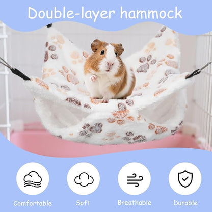 4 Pack Small Animal Hammock, 11.4x11.4 Inch Guinea Pig Rat Ferret Hanging Bed - Image 7