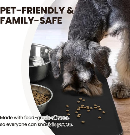 VIVAGLORY Dog Food Mat Flexmat Dog Bowl Mat, Placemat Food Tray - Image 3