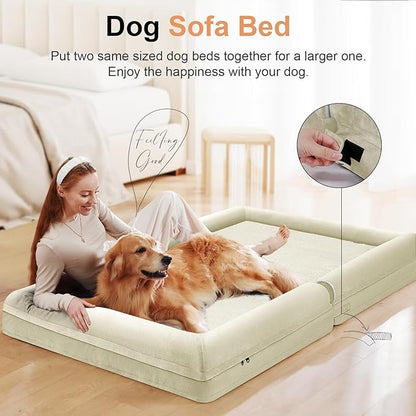 Large Dog Bed Orthopedic Washable: Beds Bolster XL Bed Medium Large Dogs Egg - Image 3
