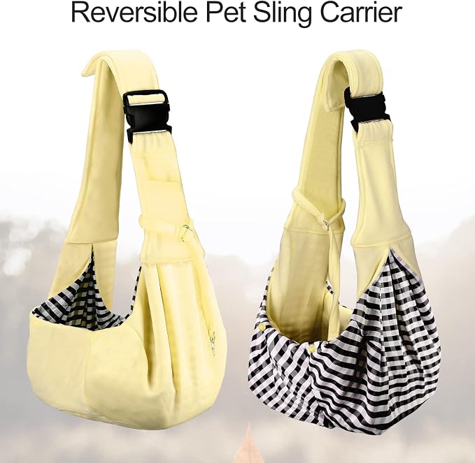 PETLOFT Reversible Dog Cat Sling Carrier, Small Dog Carrier, Adjustable Dog - Image 5