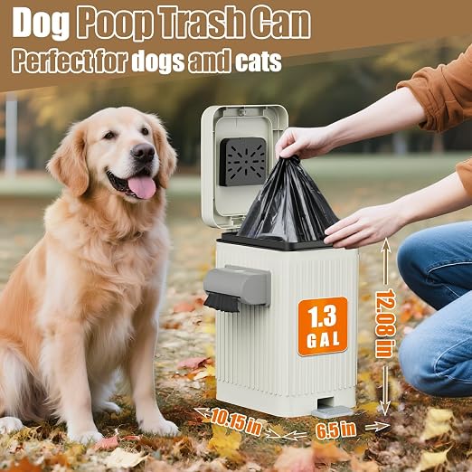 Dog Poop Trash Can for Outside & Indoor, 5L/1.3Gal Small Odor Control Pet Waste - Image 8