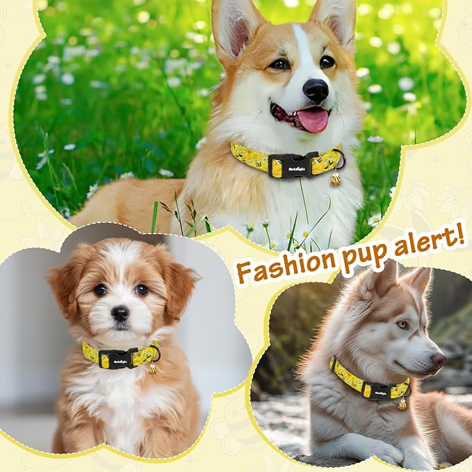 Yellow Dog Collar for Extra Small Dogs, Spring & Summer Theme Small Dog Collars - Image 6