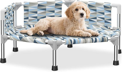 Elevated Dog Bed with Guardrail, Cooling Outdoor Pet Cot with 3-Sided by Unknown