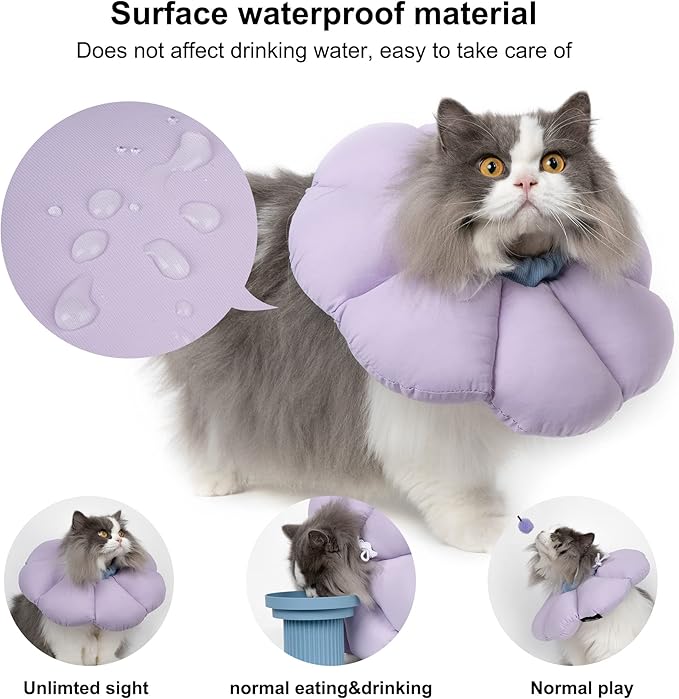 Cat Cone Collar, Cute Waterproof Cat Recovery Collar, Anti-Bite Lick Wound - Image 2