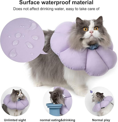 Cat Cone Collar, Cute Waterproof Cat Recovery Collar, Anti-Bite Lick Wound - Image 2