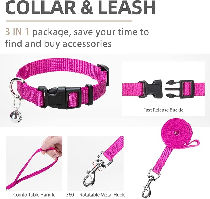 PUPTECK Adjustable Dog Harness Collar and Leash Set Step in No Pull Pet Harness - Image 4