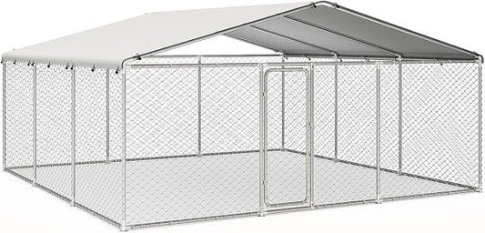 15'x15' Large Outdoor Dog Kennel, Heavy Duty Dog Enclosure by docagt