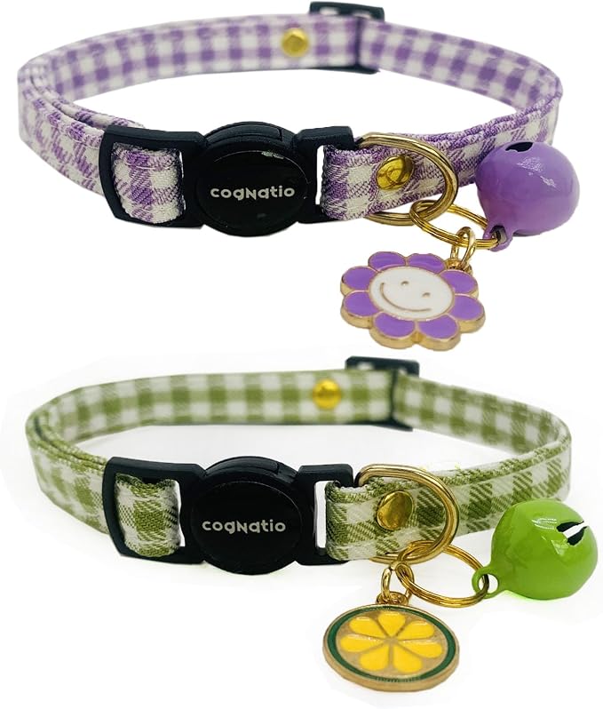 2 Pack Cotton Breakaway cat Collars by Cognatio