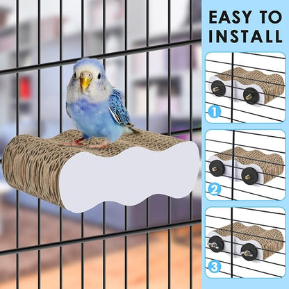 KATUMO Bird Perch Conure Cage Stand Parakeet Shredder Foraging Toys Cockatiel - Image 3