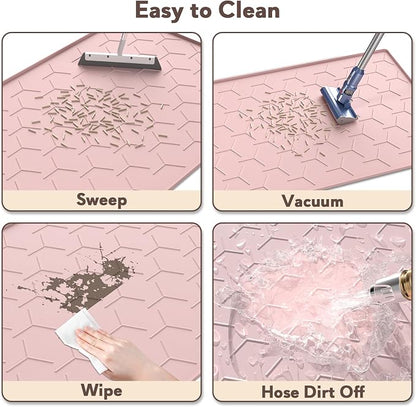 Silicone Cat Litter Trapping Mat, Large Waterproof 34" X 22" Cat Litter Box Mat - Image 5