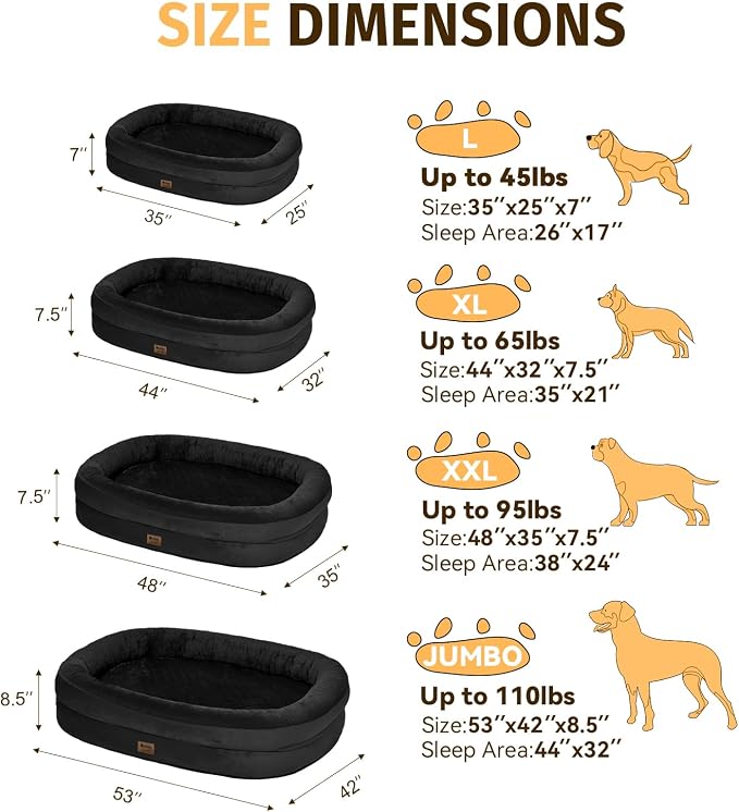 Orthopedic Washable Large Dog Bed: Memory Foam Waterproof Pet Bed - Image 2