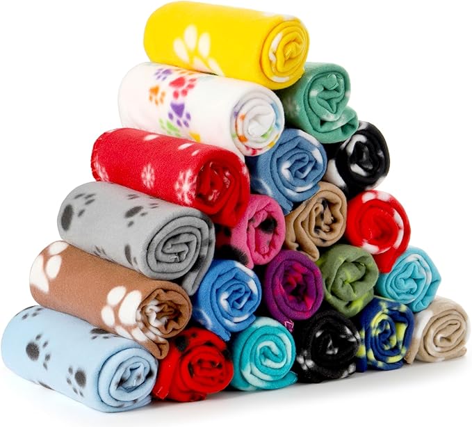 Yesland 20 Styles Dog Cat Fleece Blankets Puppy Blanket, 23.6 X 27.6 Inch Small by Yesland