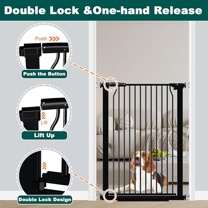 Fairy Baby 40.5" Extra Tall Baby Gate Pressure Mounted, 60.3"-65.7" Extra Wide - Image 4