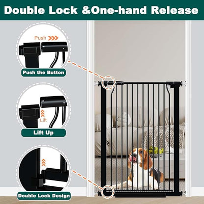 Fairy Baby 40.5" Extra Tall Baby Gate Pressure Mounted, 60.3"-65.7" Extra Wide - Image 4