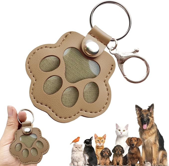 Dog Hair Keychain, Leather Pet Hair Collector Keychains, Pet Fur Keepsake Gift by Overket