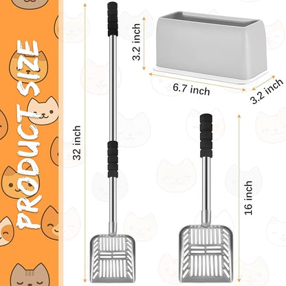 Hortsun 32 Inch Cat Litter Scooper Metal Long Handle - Image 2