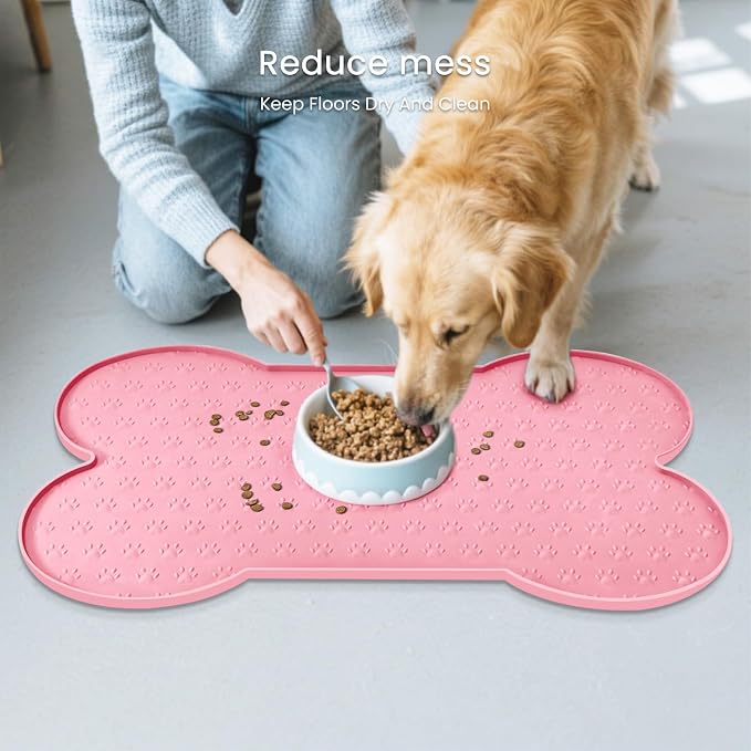 Dog Food Mat Anti-Slip Silicone Dog Bowl Mat Thicker Pet Placemat Waterproof - Image 8
