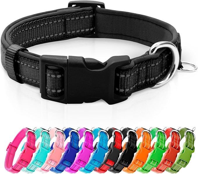 azuza Reflective Dog Collar, Soft Neoprene Padded Pet Collar by azuza