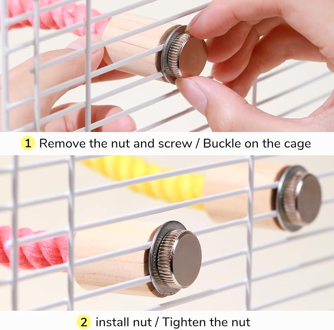 Multi-Color Rope Bird Perch Toys - Image 2