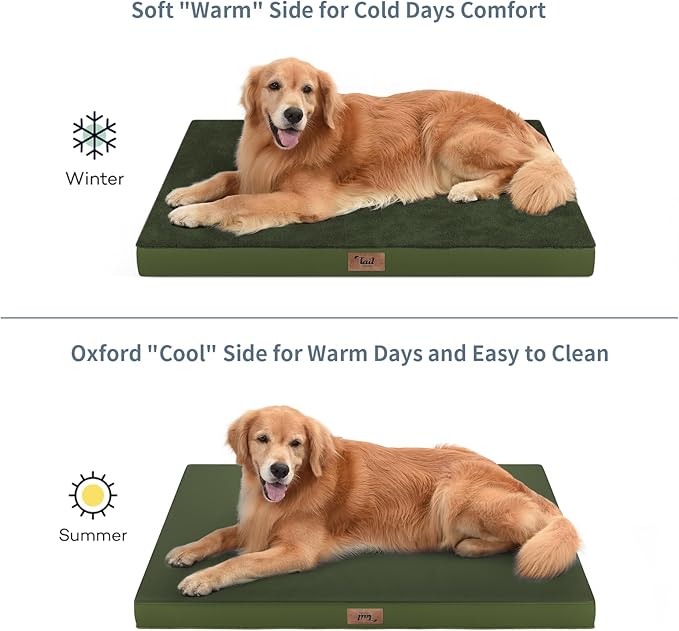 Plush Dog Bed for Medium Dogs, Waterproof Dog Crate Mat Orthopedic Egg Crate - Image 3
