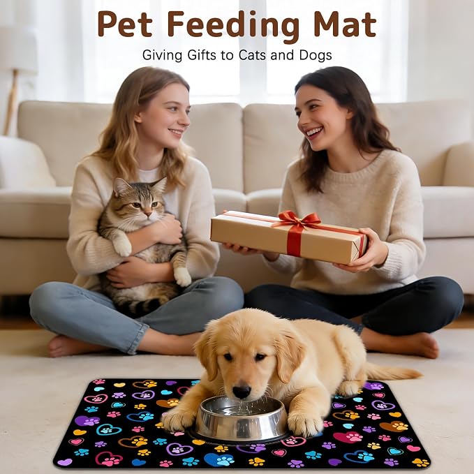 Dog Food Mat for Bowls, Absorbent Quick Dry Dog Cat Mats for Food and Water - Image 8