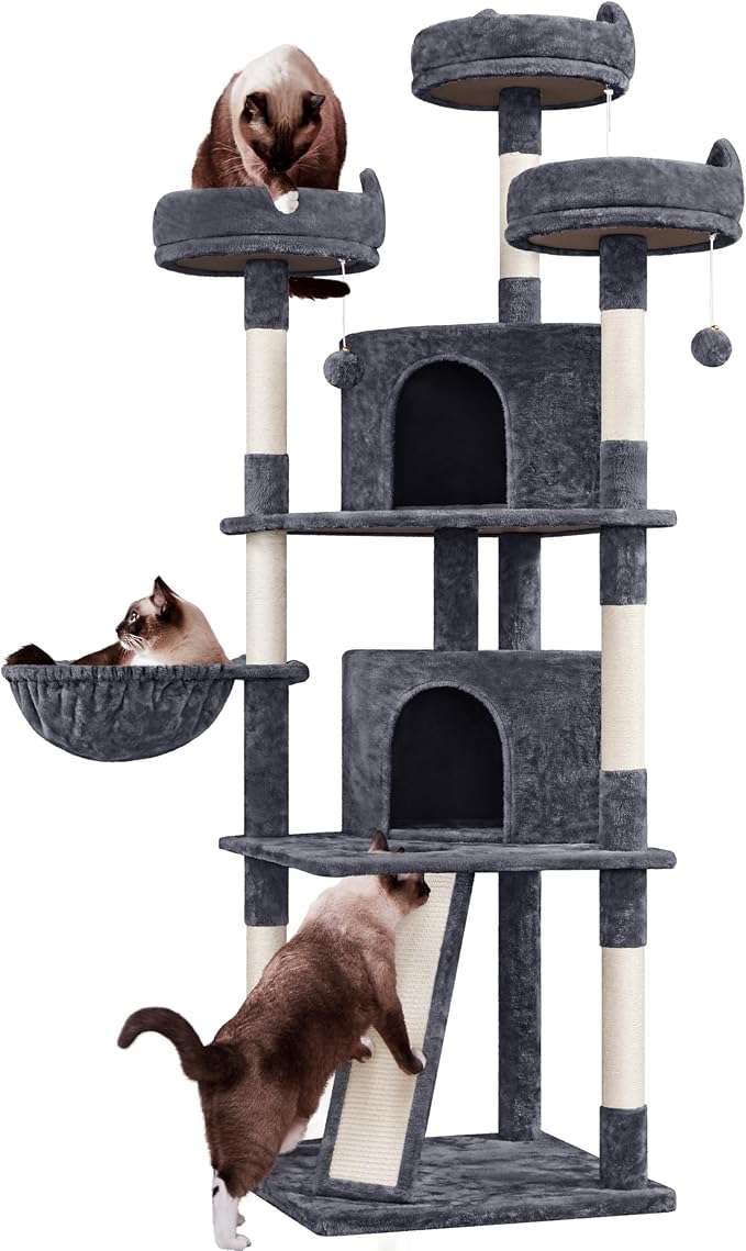 Yaheetech 76in Cat Tree Multi-Level Cat Tower by Yaheetech