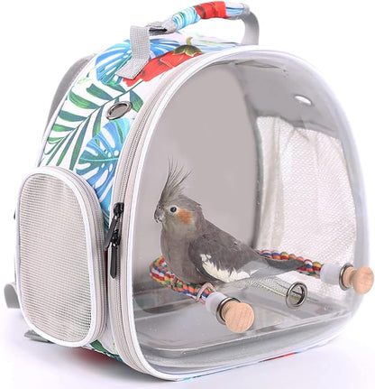 Bird Carrier Backpack with Rope Perch, Portable Bird Travel Carrier Backpack by ORIZZP