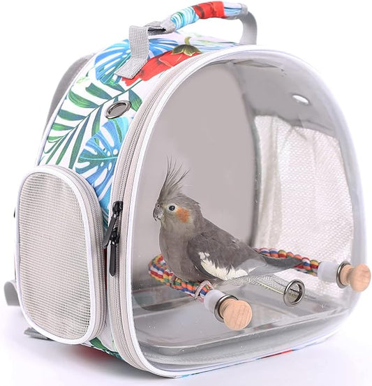 Bird Carrier Backpack with Rope Perch, Portable Bird Travel Carrier Backpack by ORIZZP