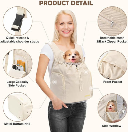 Dog Front Carrier Backpack, Adjustable Pet Dog Carrier Backpack Ventilated Mesh - Image 3