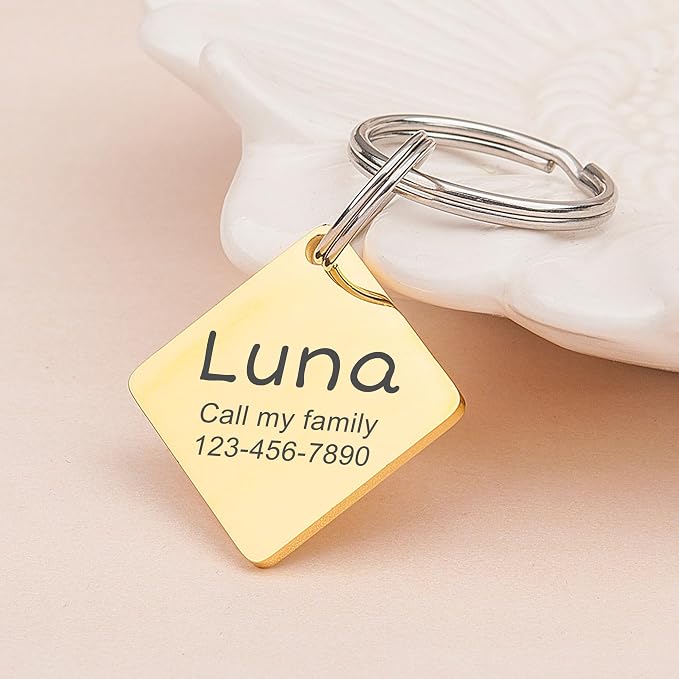 Anavia Personalized Pet ID Tags, Stainless Steel Glossy Laser Engraved Dog Cat - Image 8