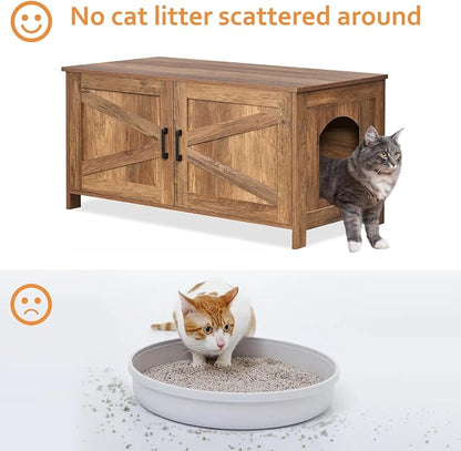 Homhedy 39.4" L Cat Litter Box Enclosure, Pet House - Image 3