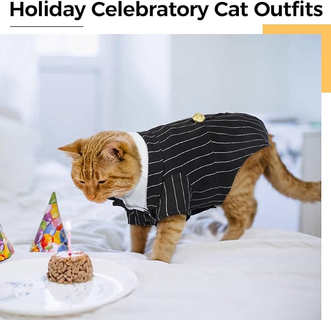 DENTRUN Cat Tuxedo Outfit, Sphynx Cat Costume Formal Suit - Image 7