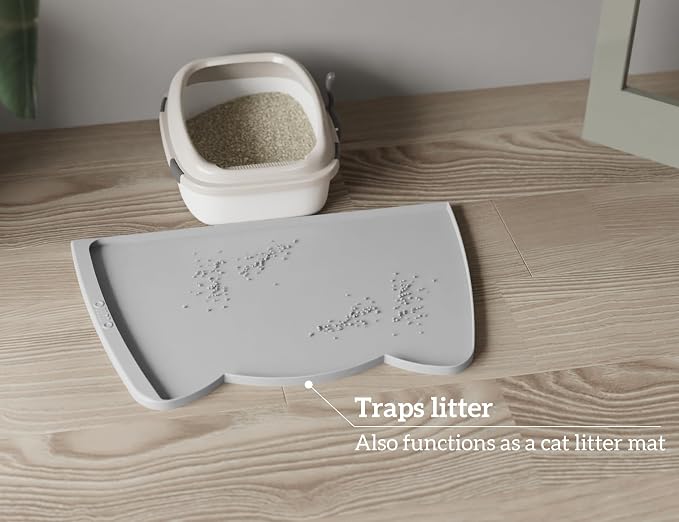 OHMO Dog Food Mat w/Residue Collection Pocket Silicone Pet Feeding Mat - Image 7