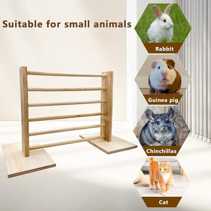 Hamiledyi Rabbit Jump Bar Rabbit Adjustable Hurdles Wooden Obstacle Exercise - Image 7