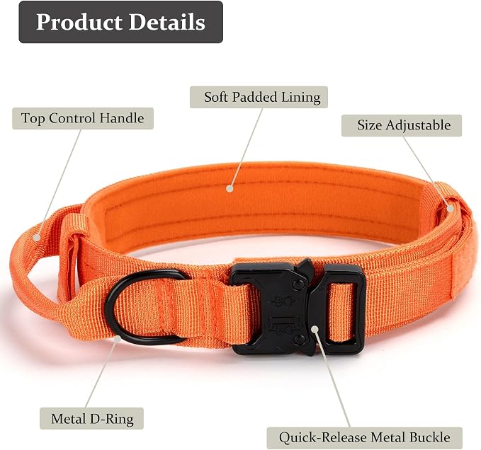 Tactical Dog Collar, Adjustable Military Training Nylon Dog Collar - Image 3