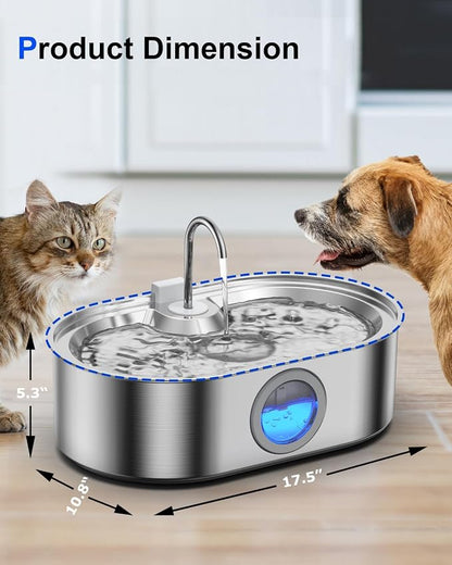 3.4Gal Dog Water Fountain for Large Dogs, 13L Stainless Steel Large Pet Fountain - Image 9