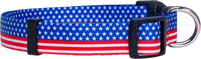 Native Pup American Flag Dog Collar- Red White and Blue- Patriotic Collars - Image 2