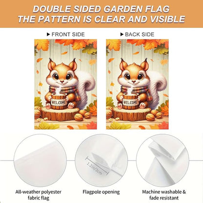 Fall Everyday Garden Flag 12x18 Inch Cute Red Squirrel - Image 4