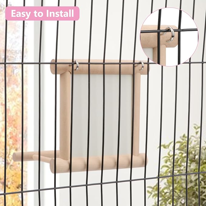 Wontee Bird Mirror Bird Toys for Budgies Parakeets Cockatiels Lovebirds Conures - Image 7