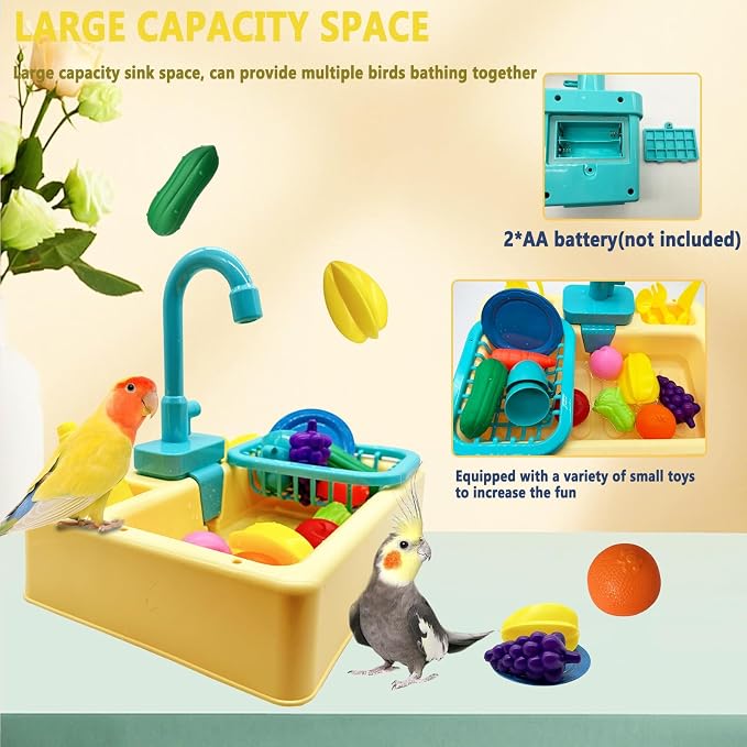 kathson Parrot Bathtub, Automatic Bird Shower Box, Bird Bathing Tub Pool Toy - Image 6