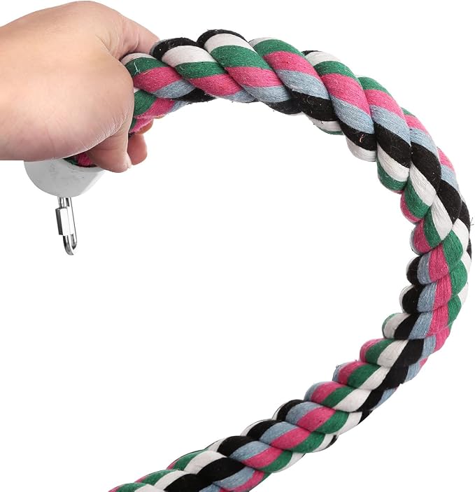 Aigou® Bird Spiral Rope Perch, Cotton Parrot Swing Climbing Standing Toys - Image 4