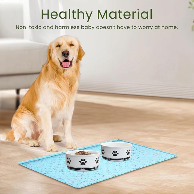 Ptlom Dog Food Mat Anti-Slip Dog Bowl Mats - Image 3