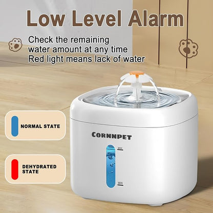 Cat Water Fountain 2.2L with 3 Filters and 1 Mat, Dual Flow Modes Dog Water - Image 6