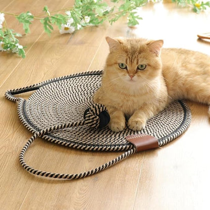 Cat Scratcher Mat, Natural Cotton Rope Cat Scratch Pad, 15.7'' Round Horizontal - Image 7