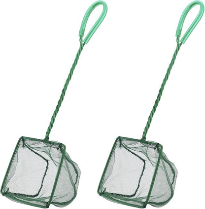 Pawfly Aquarium Fish Net with Braided Metal Handle Square Net with Soft Fine by Pawfly