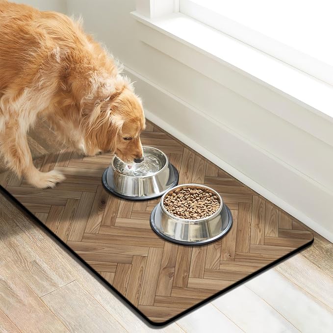 Pet Feeding Mat for Floors Waterproof Dog Mat for Food and Water Absorbent - Image 2