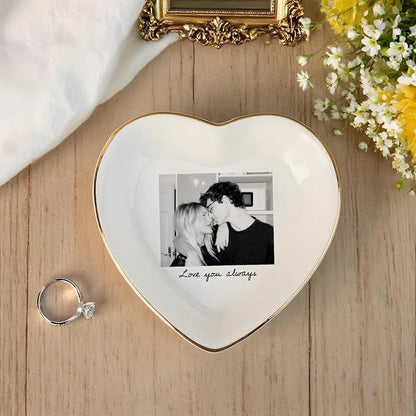 Custom Photo Ring Dish, Personalized Couple Portrait Picture Trinket Tray - Image 5