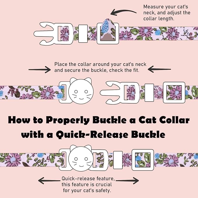 2 Pack Cotton Breakaway Cat Collars Set - Image 3